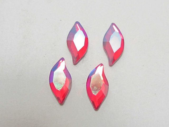 12 pcs. DIAMOND LEAF 10x5mm LIGHT SIAM SHIMMER FLATBACK BRILLIANCE Rhinestoned